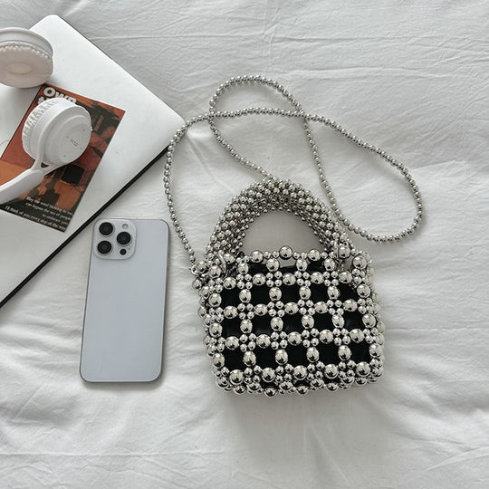 Damen Designer Handtasche aus kunstvollen Perlen Nord Taschen