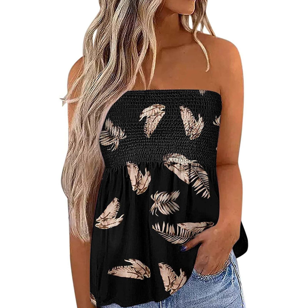 Damen Bandeau-Top mit floralem Einsatz