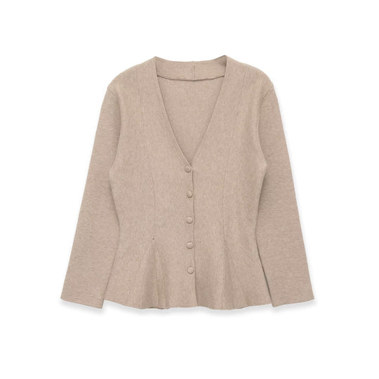 Damen Figurformende Strickjacke mit V-Ausschnitt und Taillenbetonung Nord Taschen