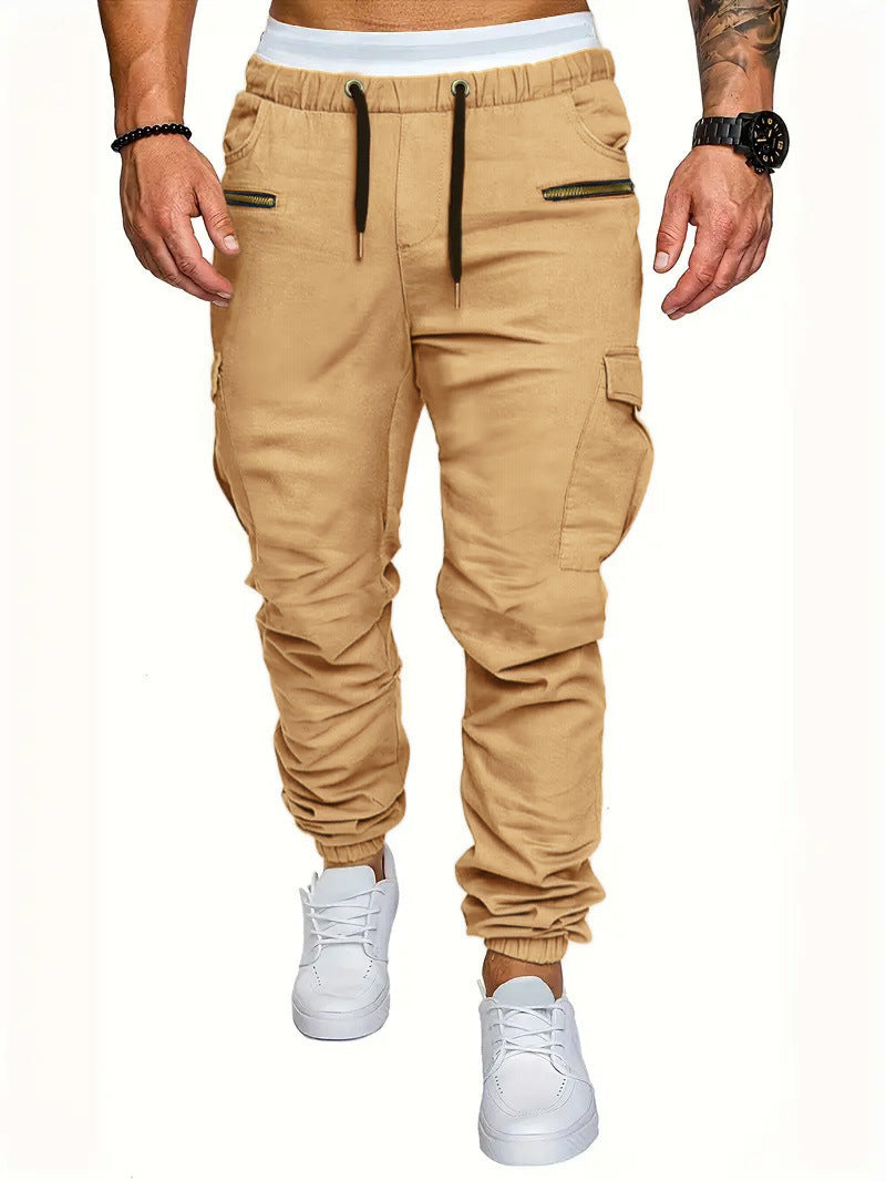 Herren Cargo-Jogginghose mit elastischem Bund und praktischen Reißverschlusstaschen