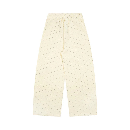 Damen Weite Lounge-Hose mit elastischem Bund, Sternenallover und Pfoten-Applikation Nord Taschen