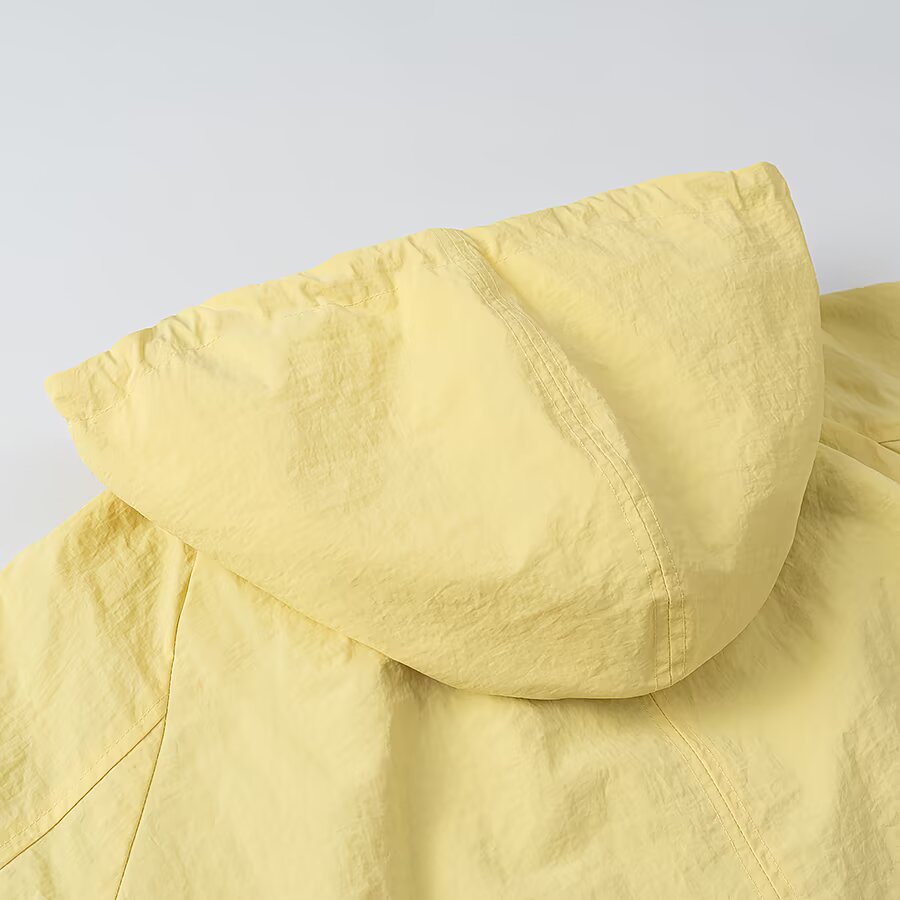 Damen Leichte Kapuzen-Windjacke mit Tunnelzug, Cropped-Schnitt und elastischen Bündchen Nord Taschen
