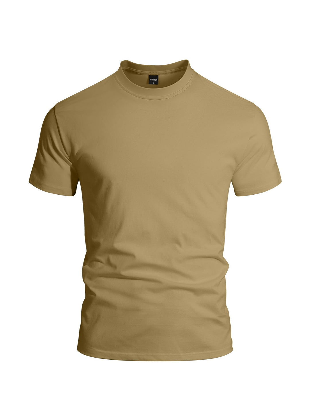 Herren nan eng anliegendes Rundhals-Basicshirt aus Singlejersey mit verstärktem Nackenband