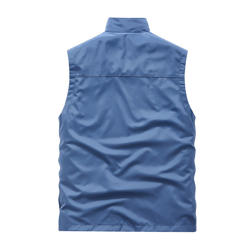 Herren Ärmellose Softshell-Utility‑Weste mit hohem Stehkragen, Zwei‑Wege‑Reißverschluss und verdeckten Taschen Nord Taschen