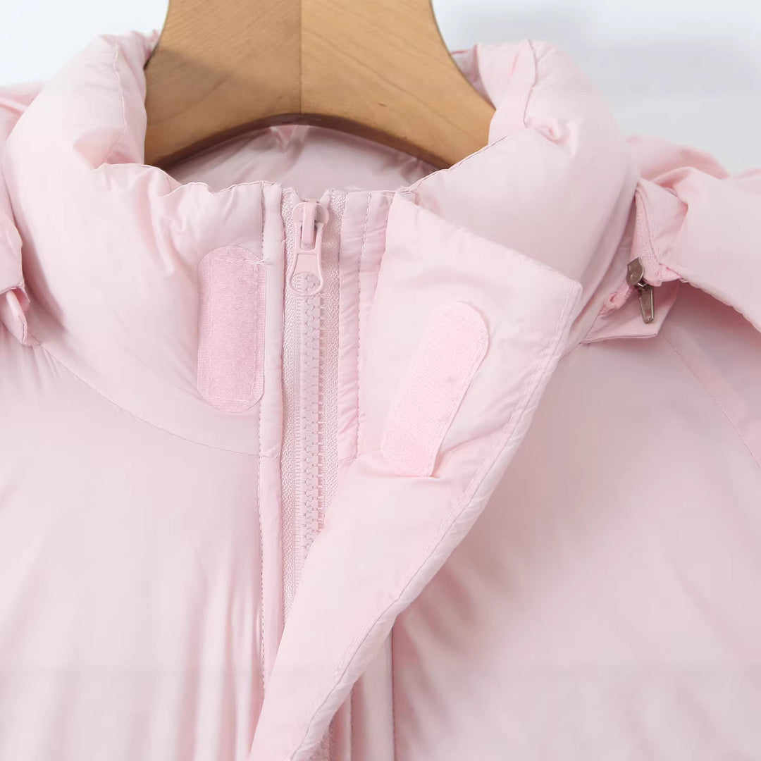 Damen Kurze boxy Funktionsjacke mit Kapuze, wattierter Isolierung und diagonalen Reißverschlusstaschen Nord Taschen