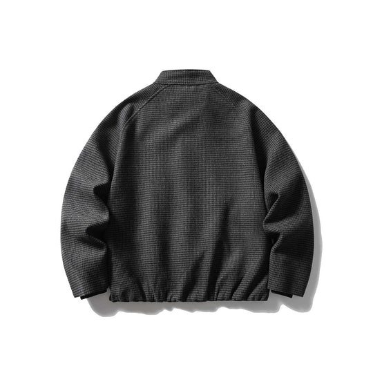 Unisex Kurz geschnittene strukturierte Blousonjacke mit Stehkragen und Reißverschluss Nord Taschen
