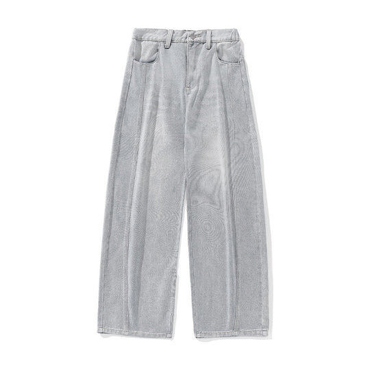 Damen Palazzo-Jeans mit hoher Taille, markanter Mittelnaht und weitem Bein Nord Taschen