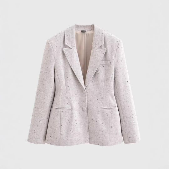 Damen Taillierter Bouclé‑Blazer mit Wiener Nähten und verdeckter Knopfleiste Nord Taschen