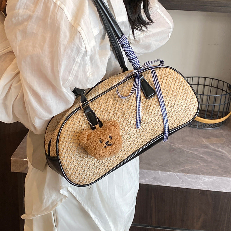 Damen Jute-Handtasche mit bezauberndem Tiermotiv Nord Taschen