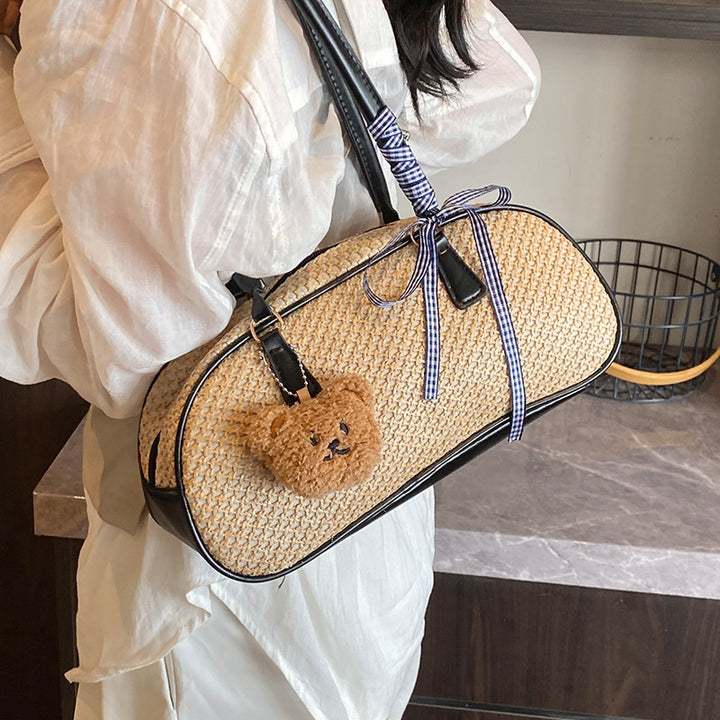 Damen Jute-Handtasche mit bezauberndem Tiermotiv Nord Taschen