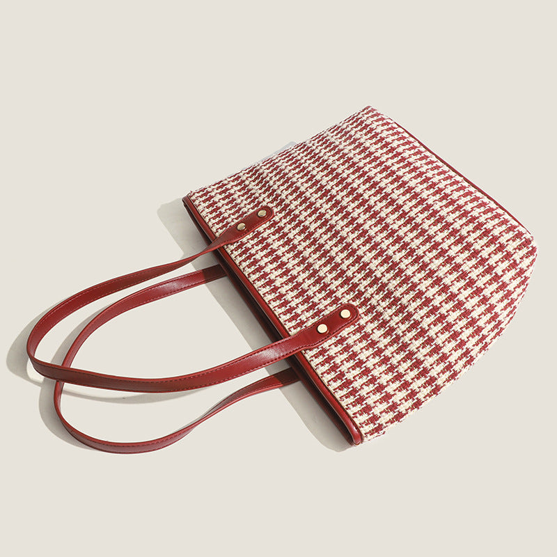 Damen Einkaufstasche mit eleganter Henkeldesign und handgewebtem Muster Nord Taschen