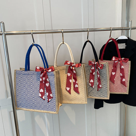 Damen Freizeit-Shopper-Tasche mit dekorativer Schleife Nord Taschen