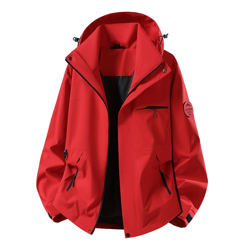 Herren Wetterfeste dreilagige Hardshelljacke mit verstellbarer Kapuze, verschweißten Nähten & Multifunktionstaschen Nord Taschen