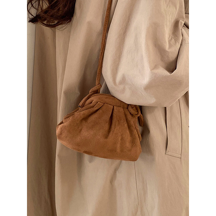 Damen Tasche mit geschmeidiger Veloursoberfläche und modischem Kordelzug Nord Taschen