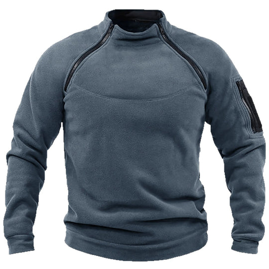 Herren Thermo-Fleecepullover mit Schulterreißverschlüssen, Stehkragen & Ärmel‑Utilitytasche Nord Taschen
