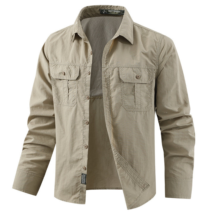 Herren  leichtes UV-Schutz Outdoor-Hemdjacke mit atmungsaktivem Mesh-Futter, Klappentaschen und schnell trocknender Webstruktur Nord Taschen