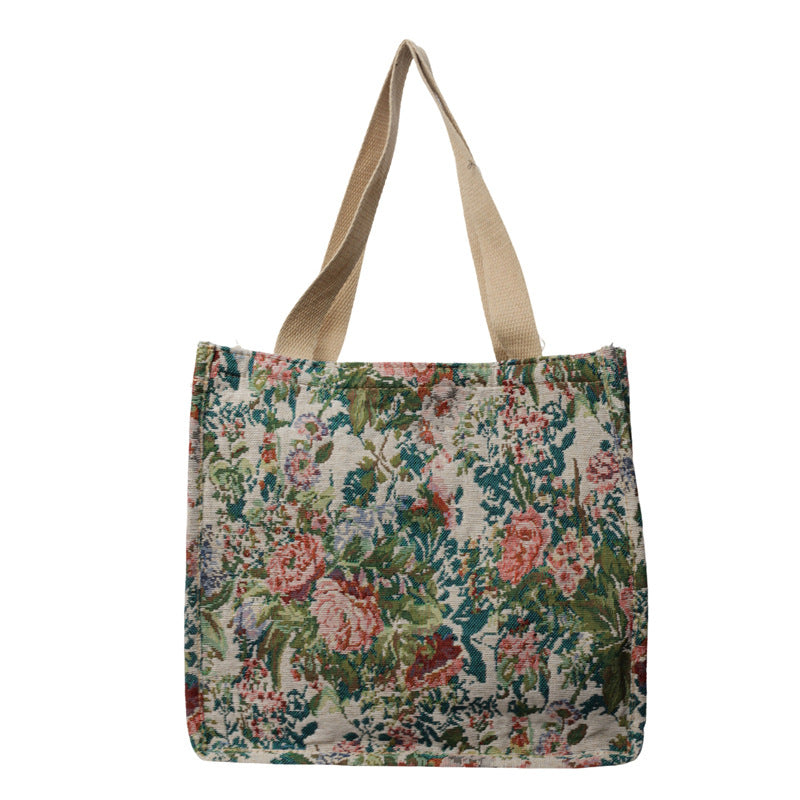 Damen Einkaufstasche im floralen Jacquard-Design Nord Taschen