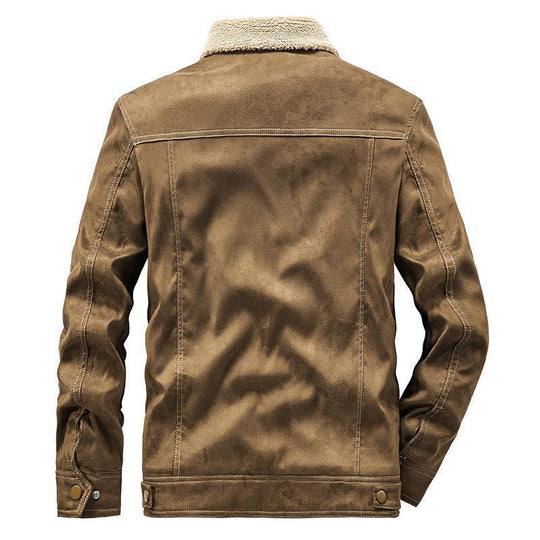 Herren Pilotenjacke in Wildlederoptik mit Sherpa‑Futter und Steppdetails Nord Taschen