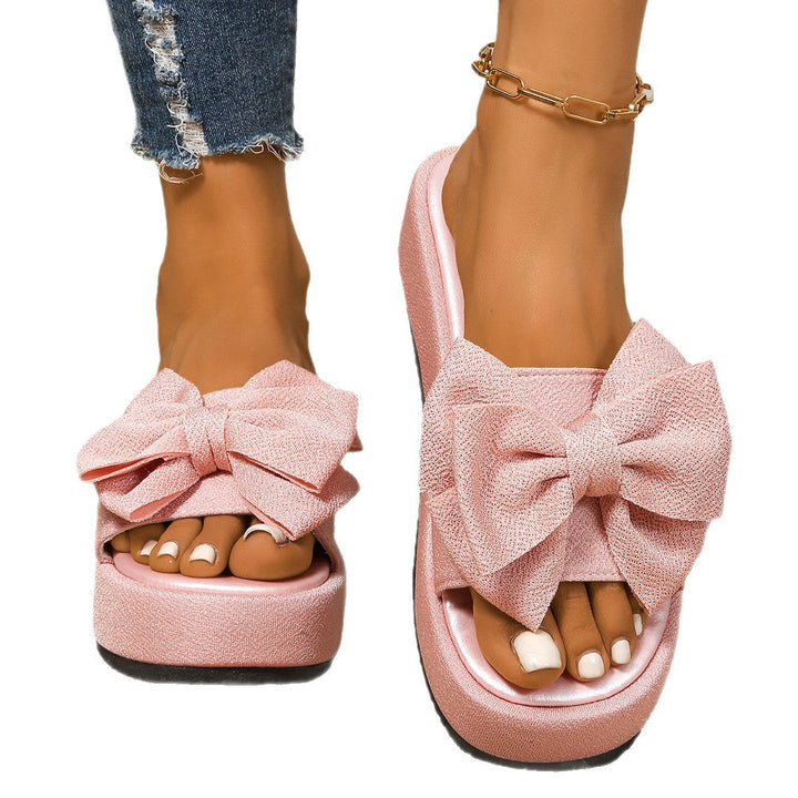 Damen modische Plateau-Sandalen mit decorative Schleifenverzierung