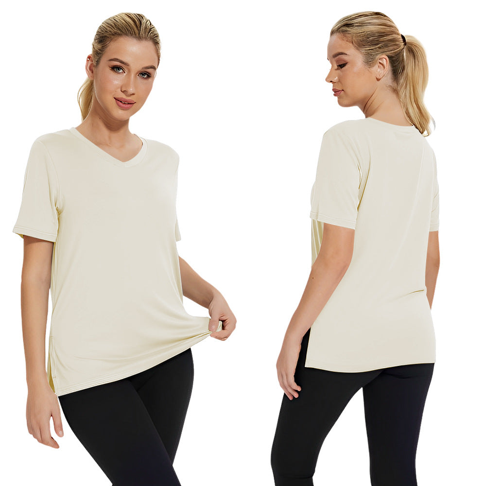 Damen Funktionales V-Ausschnitt Sportshirt mit atmungsaktiver Technologie Nord Taschen