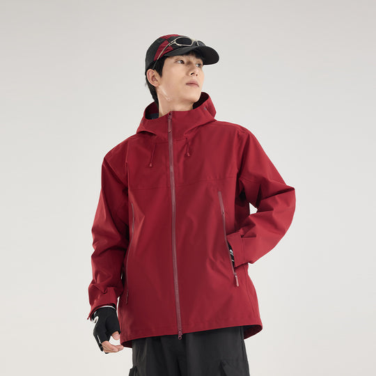 Herren Wasserdichte Softshell-Outdoorjacke mit verstellbarer Kapuze und atmungsaktiver Membran Nord Taschen