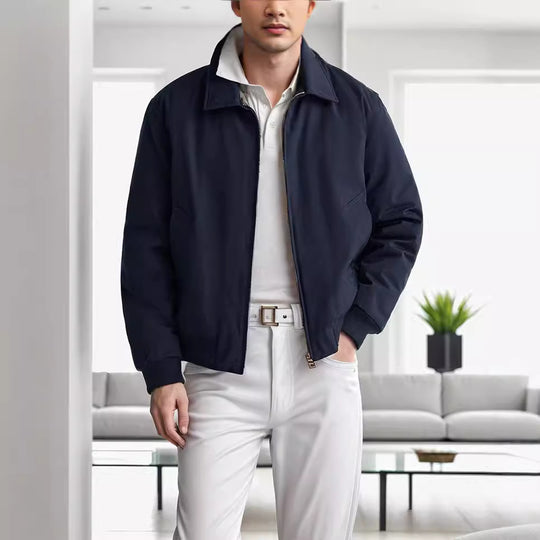 Herren Harrington-Jacke mit Reißverschluss, leicht gefüttert und Rippbündchen Nord Taschen