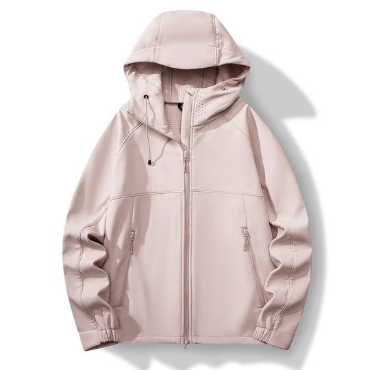 Herren Atmungsaktive Softshell-Hybridjacke mit Kapuze, Fleece-Innenfutter und Zwei-Wege-Reißverschluss Nord Taschen