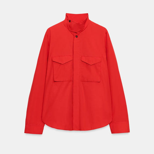 Damen Overshirt mit Stehkragen und aufgesetzten Brusttaschen Nord Taschen