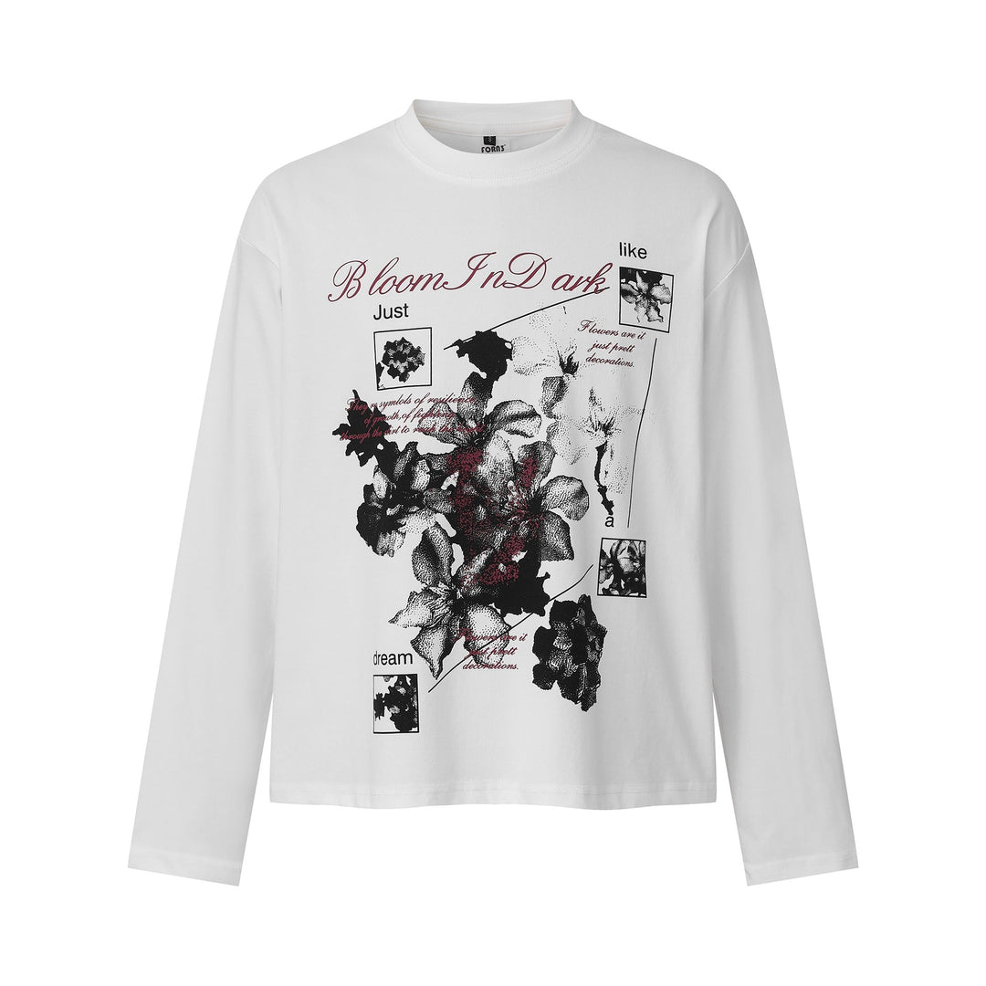 Damen Langarmshirt mit floralem Fotoprint und Oversize-Boxy-Schnitt Nord Taschen