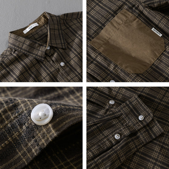 Herren Kariertes Overshirt im Relaxed-Fit mit kontrastreicher Brusttasche Nord Taschen