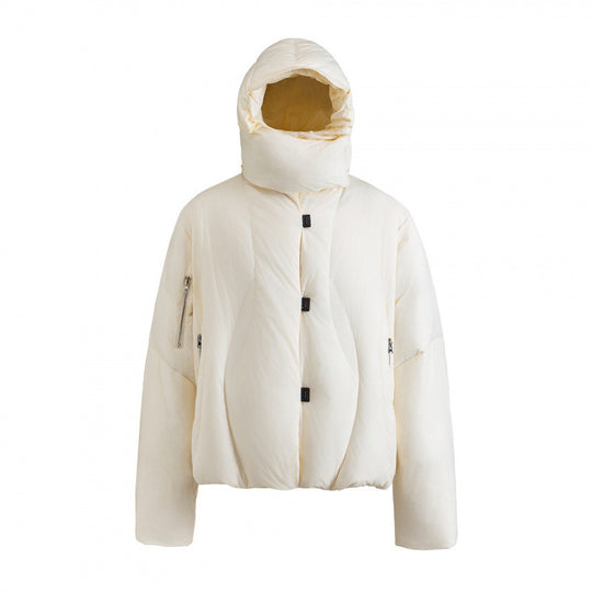 Unisex Kurz geschnittene Steppjacke mit hohem Kragen, Kapuze und Reißverschlüssen Nord Taschen
