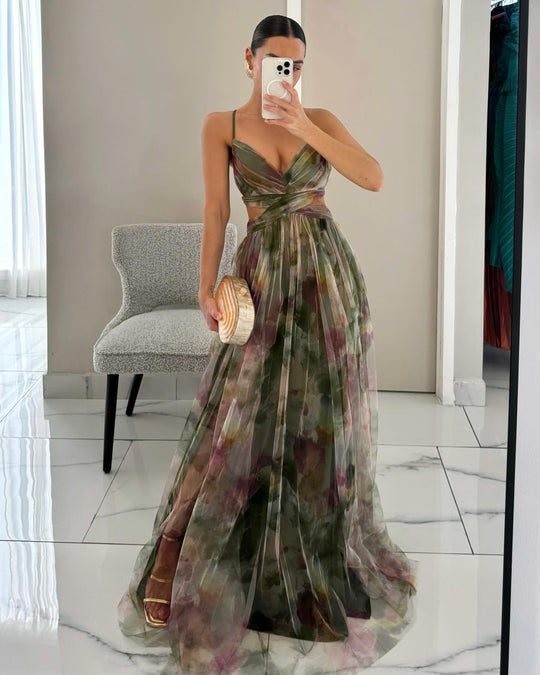 Damen Abendkleid Chiffon mit Cut-Out - Vittorelli
