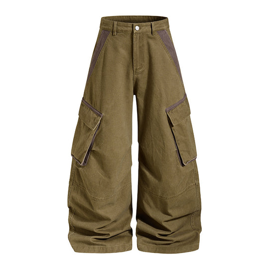 Damen Weite Cargo-Culotte-Hose mit hoher Taille, großen Klappentaschen und markanten Nahtdetails Nord Taschen