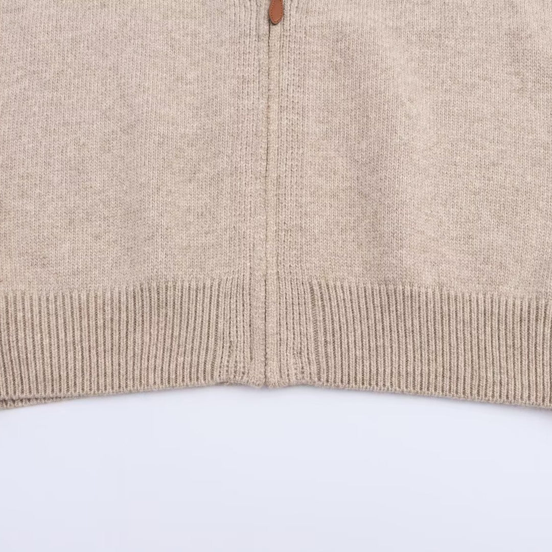 Damen Strickweste mit durchgehendem Reißverschluss und V‑Ausschnitt Nord Taschen
