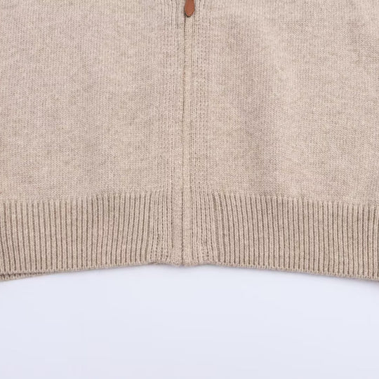 Damen Strickweste mit durchgehendem Reißverschluss und V‑Ausschnitt Nord Taschen