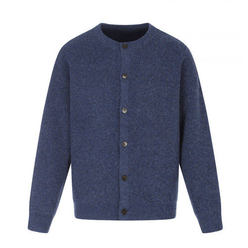 Unisex Boxy-Strickjacke mit Rundhalsausschnitt, durchgehender Knopfleiste und feiner Waffelstruktur Nord Taschen