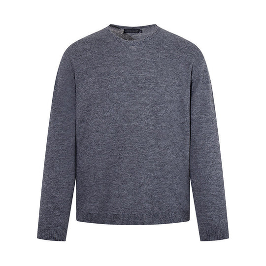 Herren Feinstrickpullover mit Rundhalsausschnitt, lockerer Passform und geripptem Saum Nord Taschen