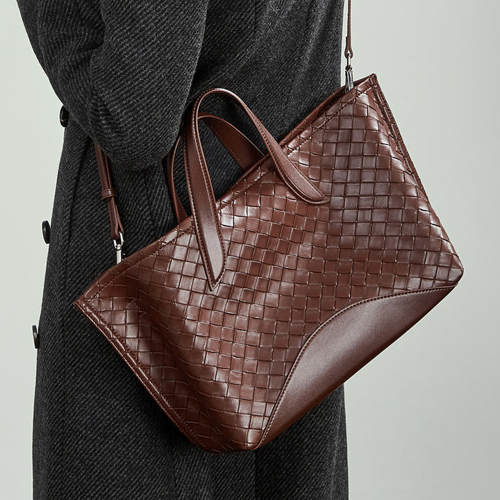 Damen geflochtene Ledertasche Nord Taschen
