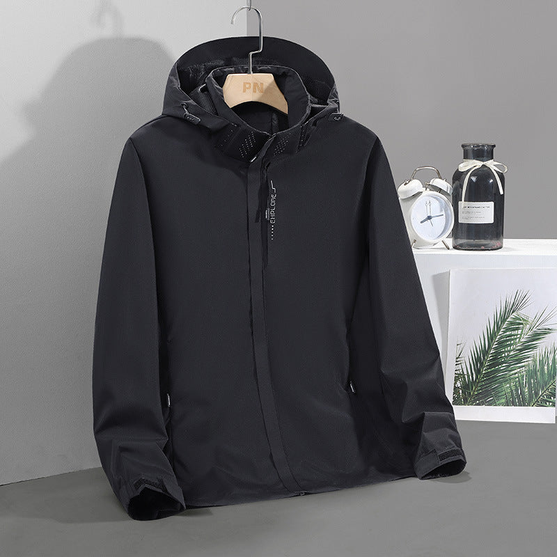 Herren Leichte Softshell-Kapuzenjacke mit verdecktem Reißverschluss und winddichter Membran Nord Taschen
