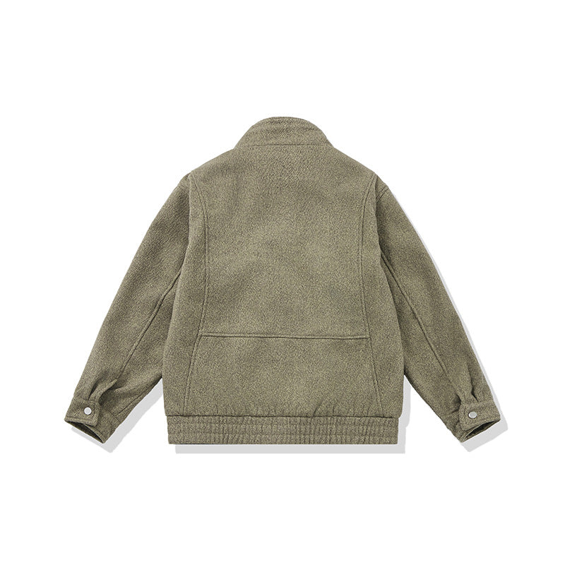 Herren Kurz geschnittener Fleece Blouson mit Cordkragen und gesteppter Innenfutter Nord Taschen