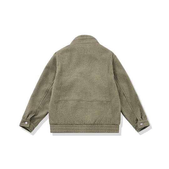 Herren Kurz geschnittener Fleece Blouson mit Cordkragen und gesteppter Innenfutter Nord Taschen