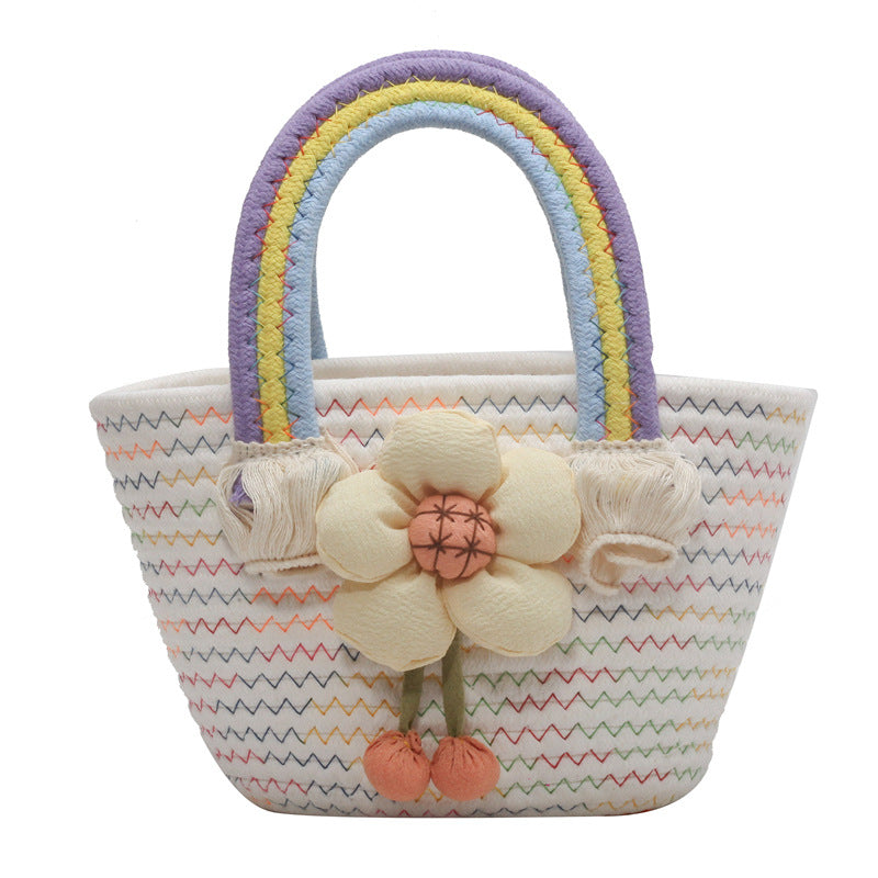 Damen strukturierte Handtasche mit buntem Blumendesign Nord Taschen