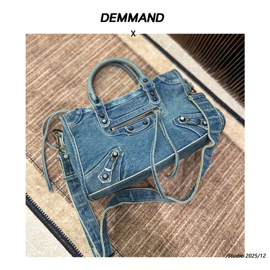 Damen Denim Handtasche mit abnehmbarem Schulterriemen Nord Taschen