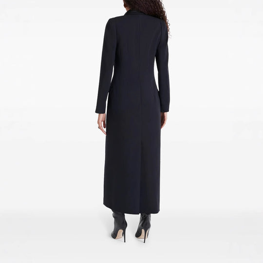 Damen Maxikleid im Smoking‑Blazer‑Stil mit Schalkragen und Ein‑Knopf‑Verschluss Nord Taschen