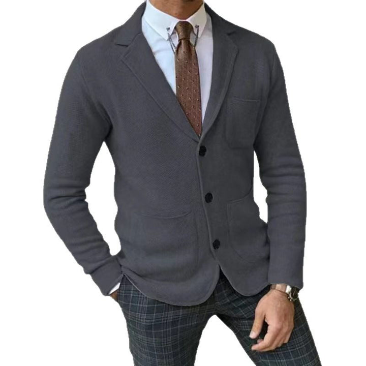 Herren Strickblazer mit großen Taschen und modernem Schnitt