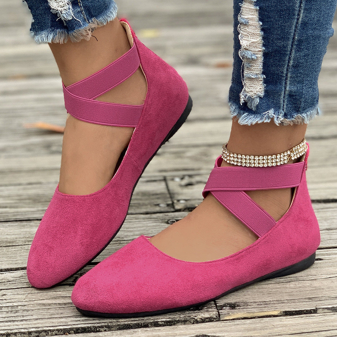 Damen Ballerina mit elastischen Riemen und komfortablem Fußbett Nord Taschen