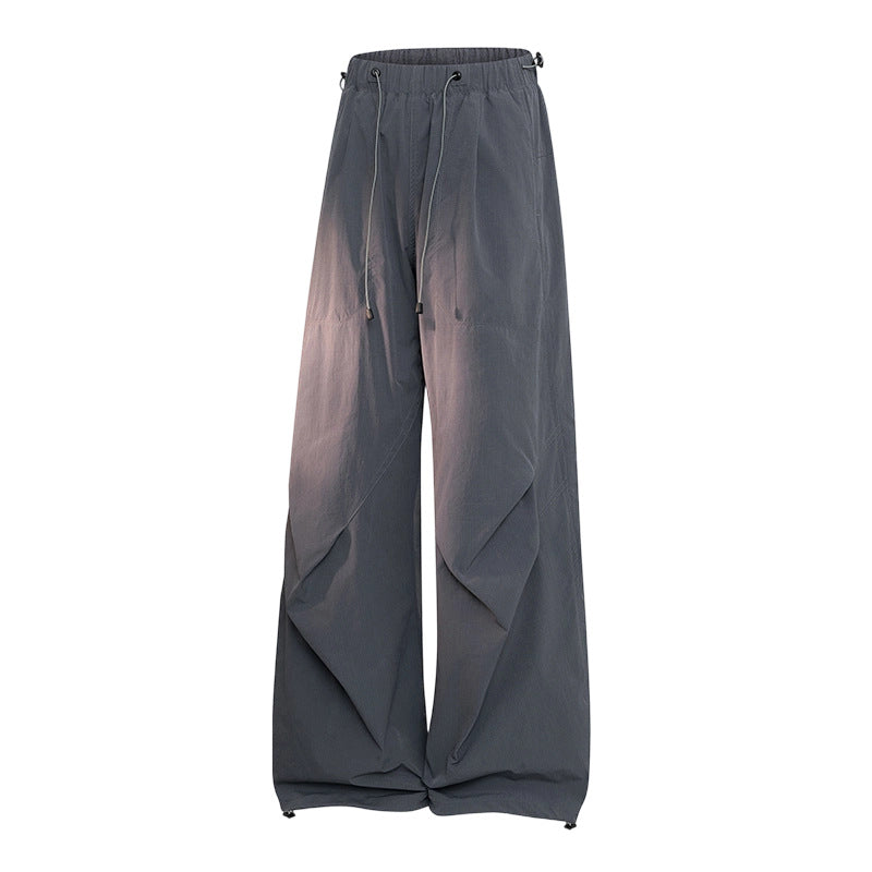 Damen Weite Palazzo-Hose mit Tunnelzugbund, drapierten Falten & verstellbarem Saum Nord Taschen