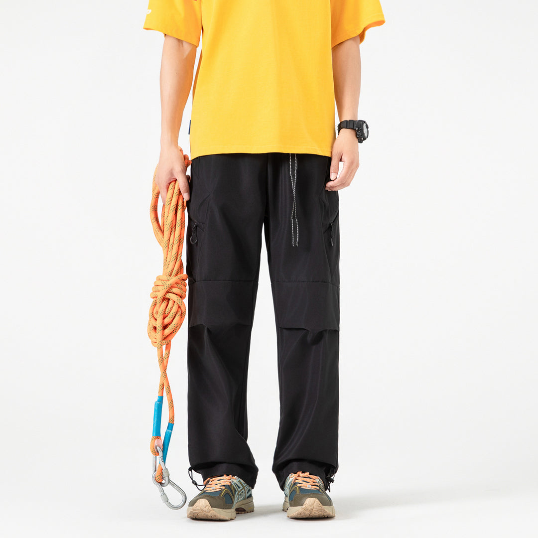 Damen Weite Utility-Cargo-Hose mit Tunnelzugbund, Reißverschluss-Taschen und verstellbaren Beinabschlüssen Nord Taschen