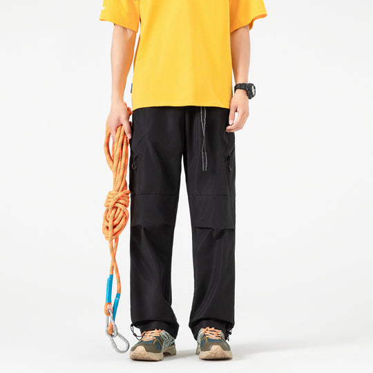 Damen Weite Utility-Cargo-Hose mit Tunnelzugbund, Reißverschluss-Taschen und verstellbaren Beinabschlüssen Nord Taschen