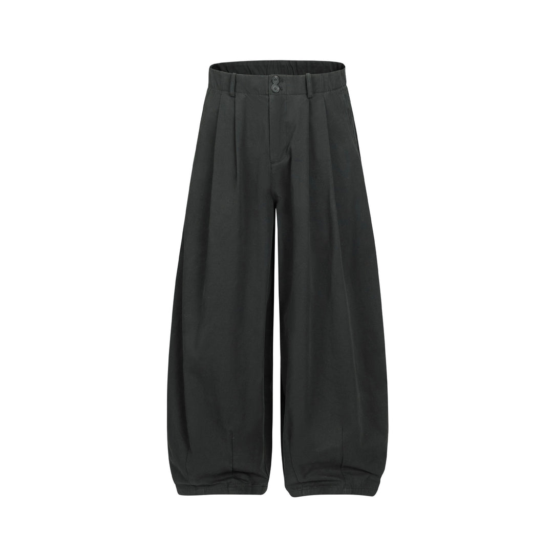 Damen Weite Culotte-Hose mit hoher Taille, Bundfalten und elastischem Knöchelabschluss Nord Taschen